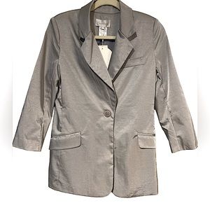 Costa Blanca Shiny Silver One Button Blazer
